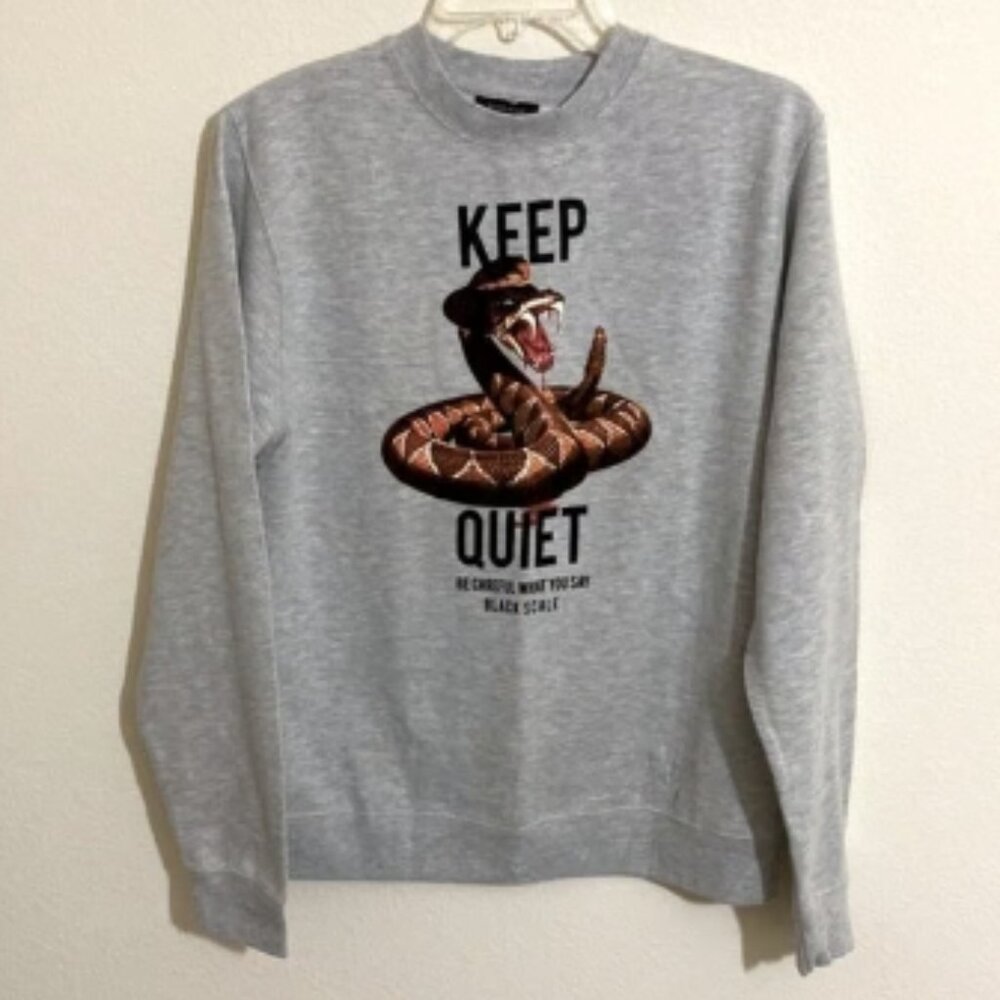 NWOT BLACK SCALE Sweatshirt "Keep Quiet Be Careful What You Say" Men's Size M